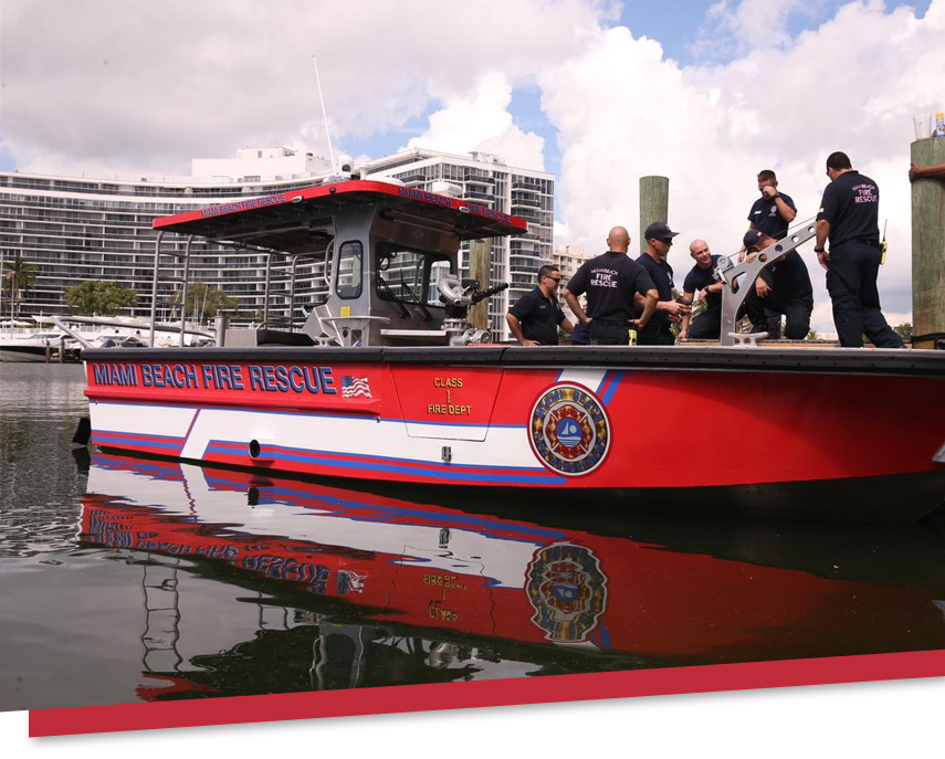 Firefighters on Fire Rescue Boat